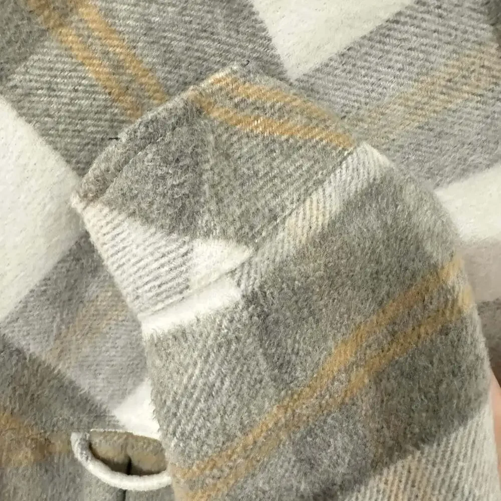 Kensie Jeans Button Down Flannel Plaid Shacket - Picture 10 of 12